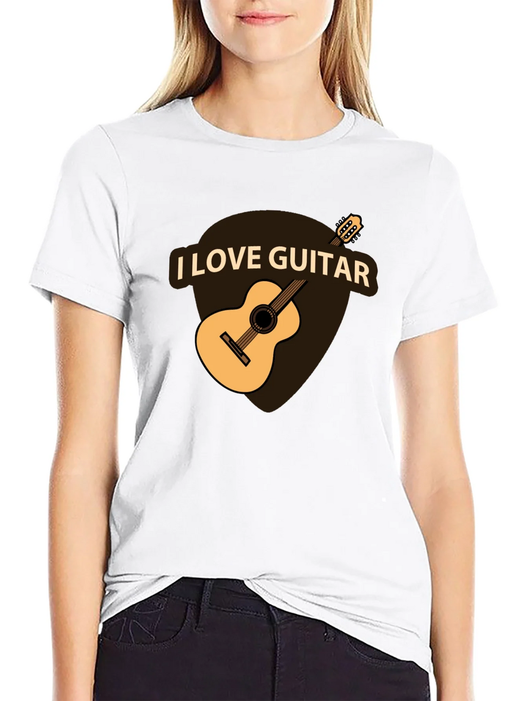 I Love Guitar Black T-Shirt - Musician Apparel product image 8