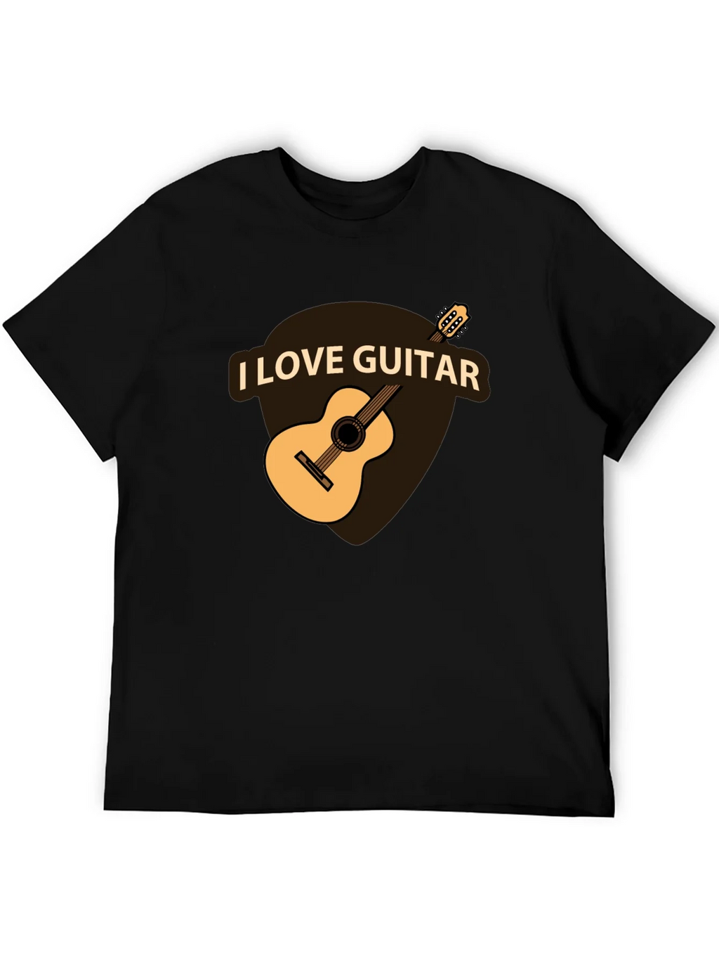 I Love Guitar Black T-Shirt - Musician Apparel product image 5