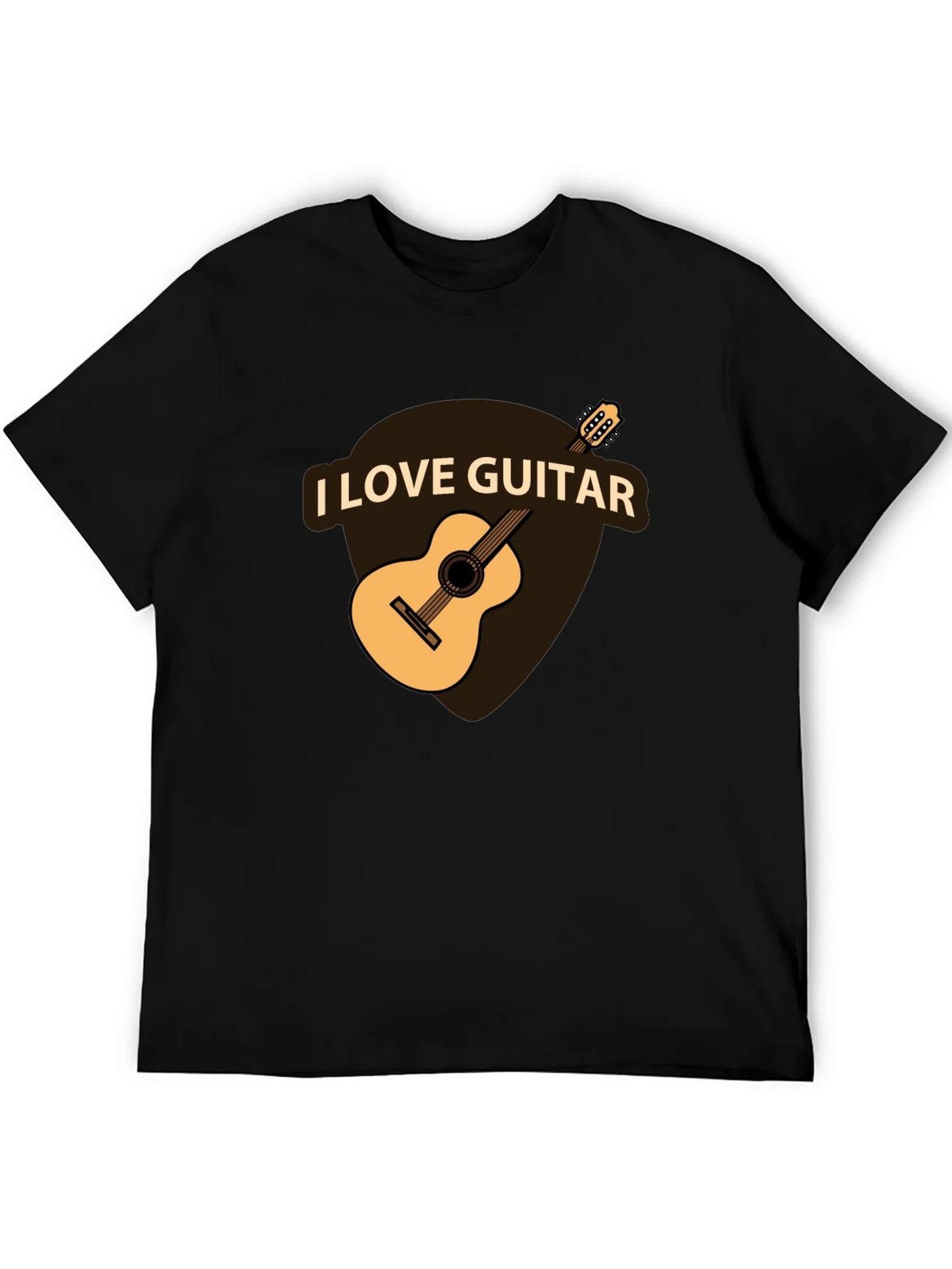 I Love Guitar Black T-Shirt - Musician Apparel product image 5