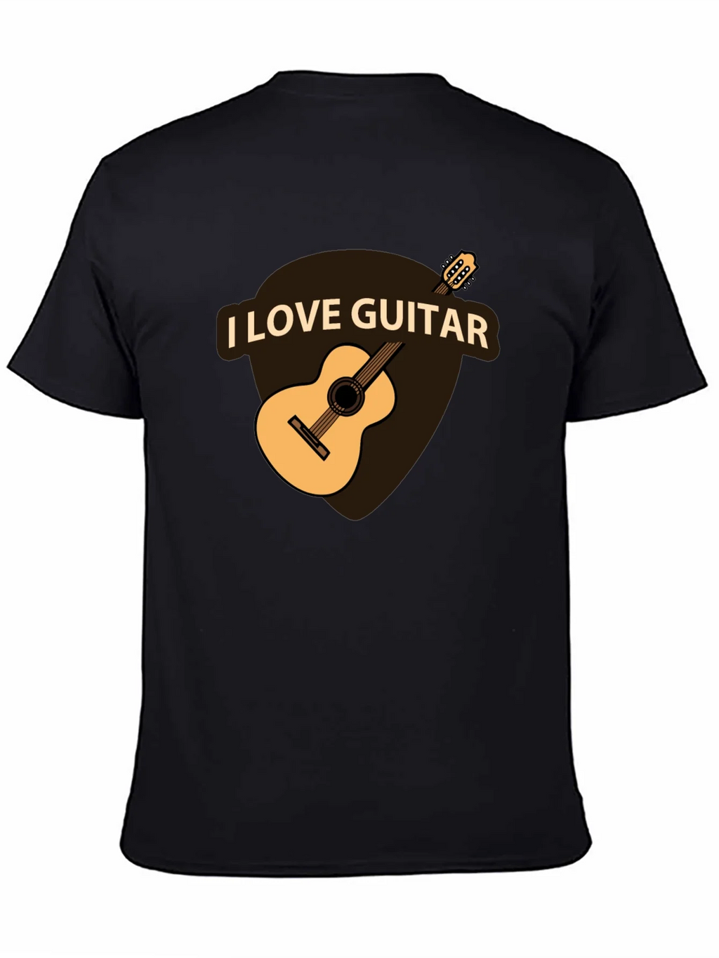I Love Guitar Black T-Shirt - Musician Apparel product image 4