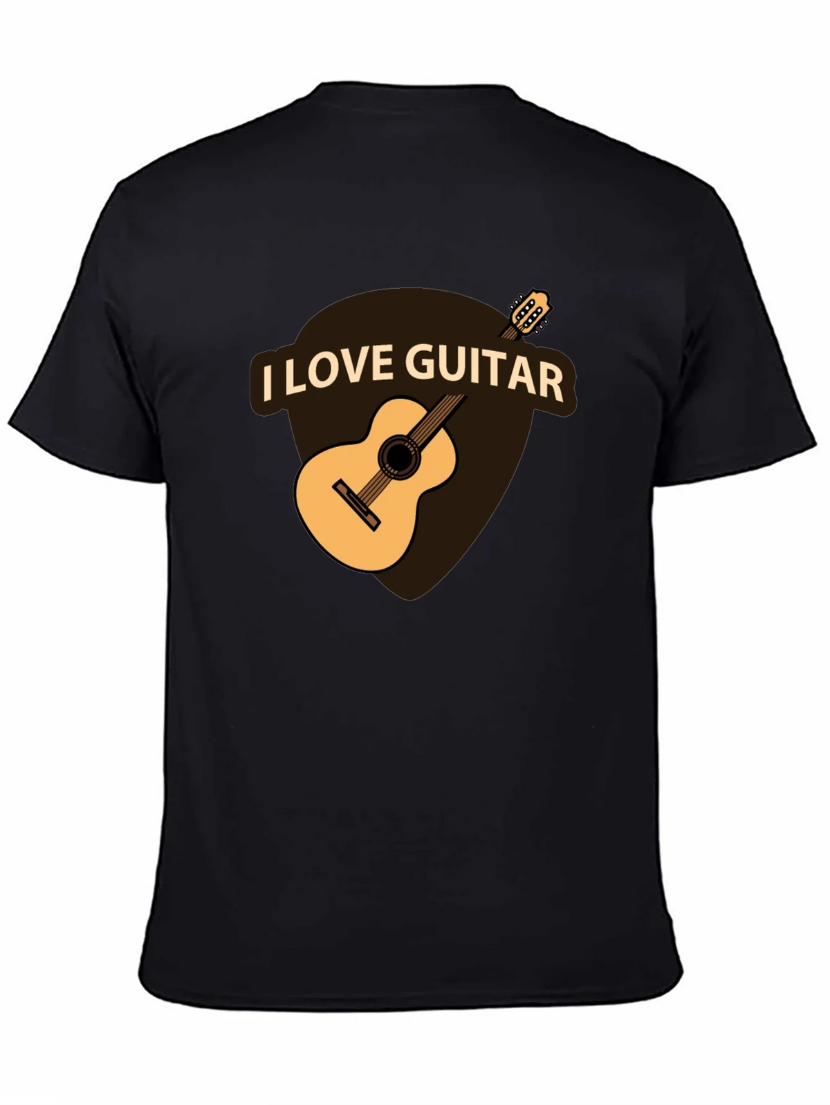 I Love Guitar Black T-Shirt - Musician Apparel product image 4