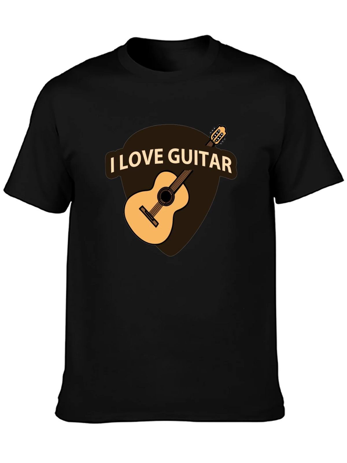 I Love Guitar Black T-Shirt - Musician Apparel product image 3