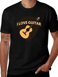 I Love Guitar Black T-Shirt - Musician Apparel product image 1