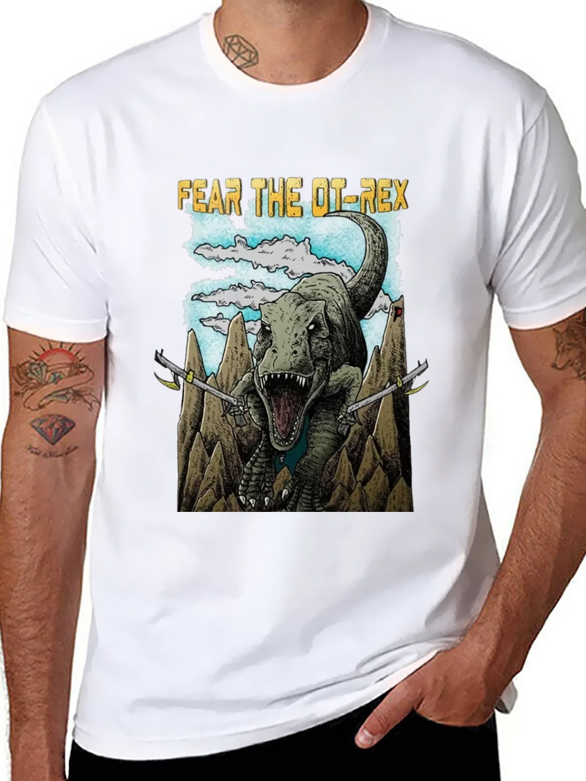 Fear The OT-Rex Dinosaur Graphic T-Shirt product image 6