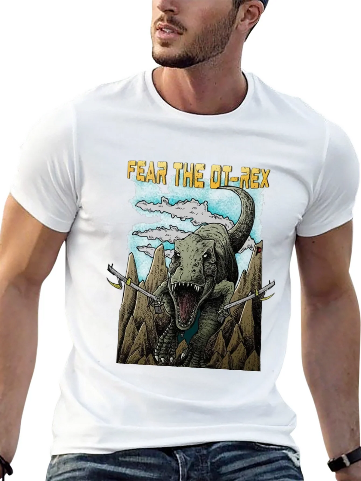 Fear The OT-Rex Dinosaur Graphic T-Shirt product image 8
