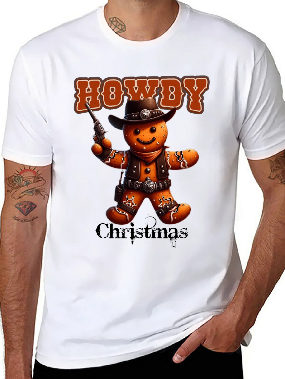 Howdy Christmas Gingerbread Cowboy T-Shirt product image 5