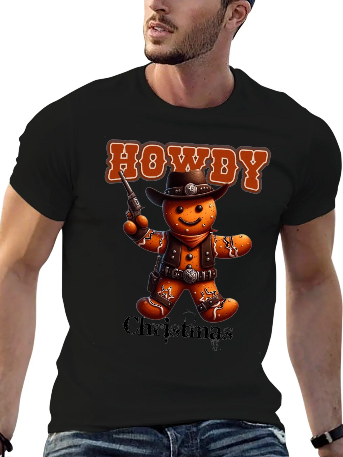 Howdy Christmas Gingerbread Cowboy T-Shirt product image 4