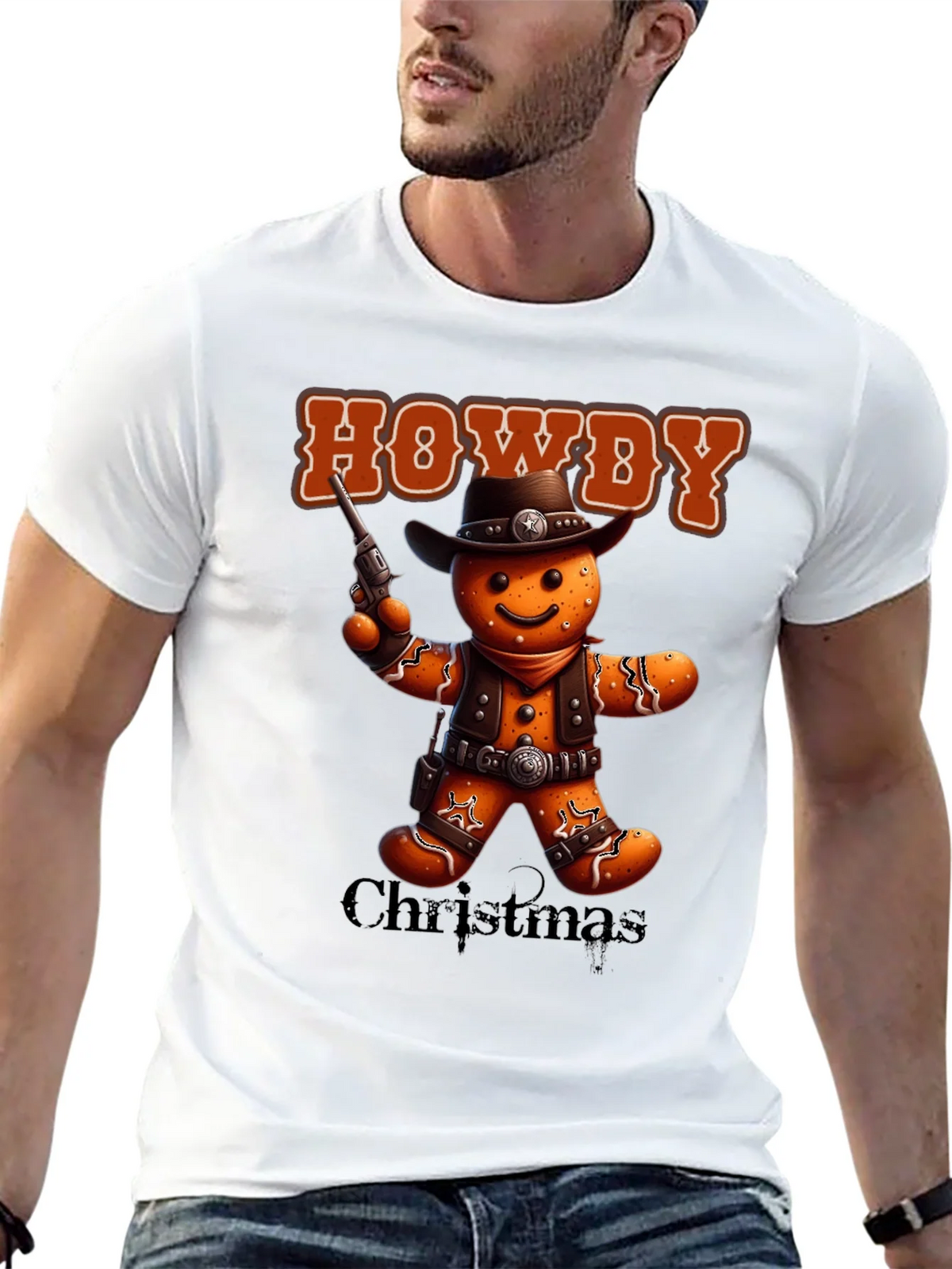Howdy Christmas Gingerbread Cowboy T-Shirt product image 9