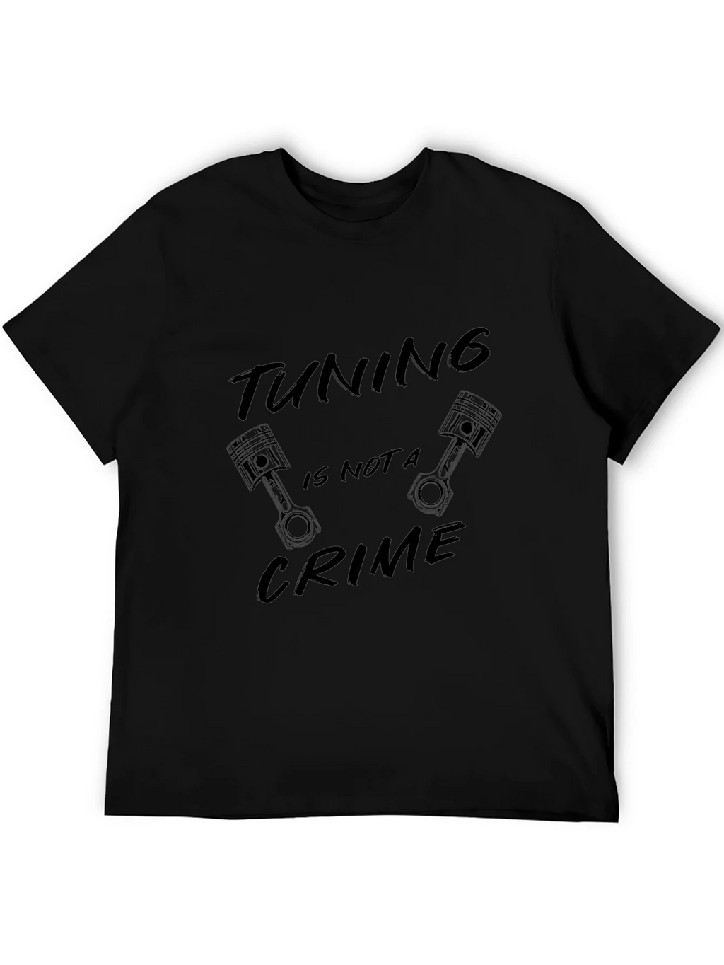 Tuning is Not a Crime Black Graphic T-Shirt product image 5