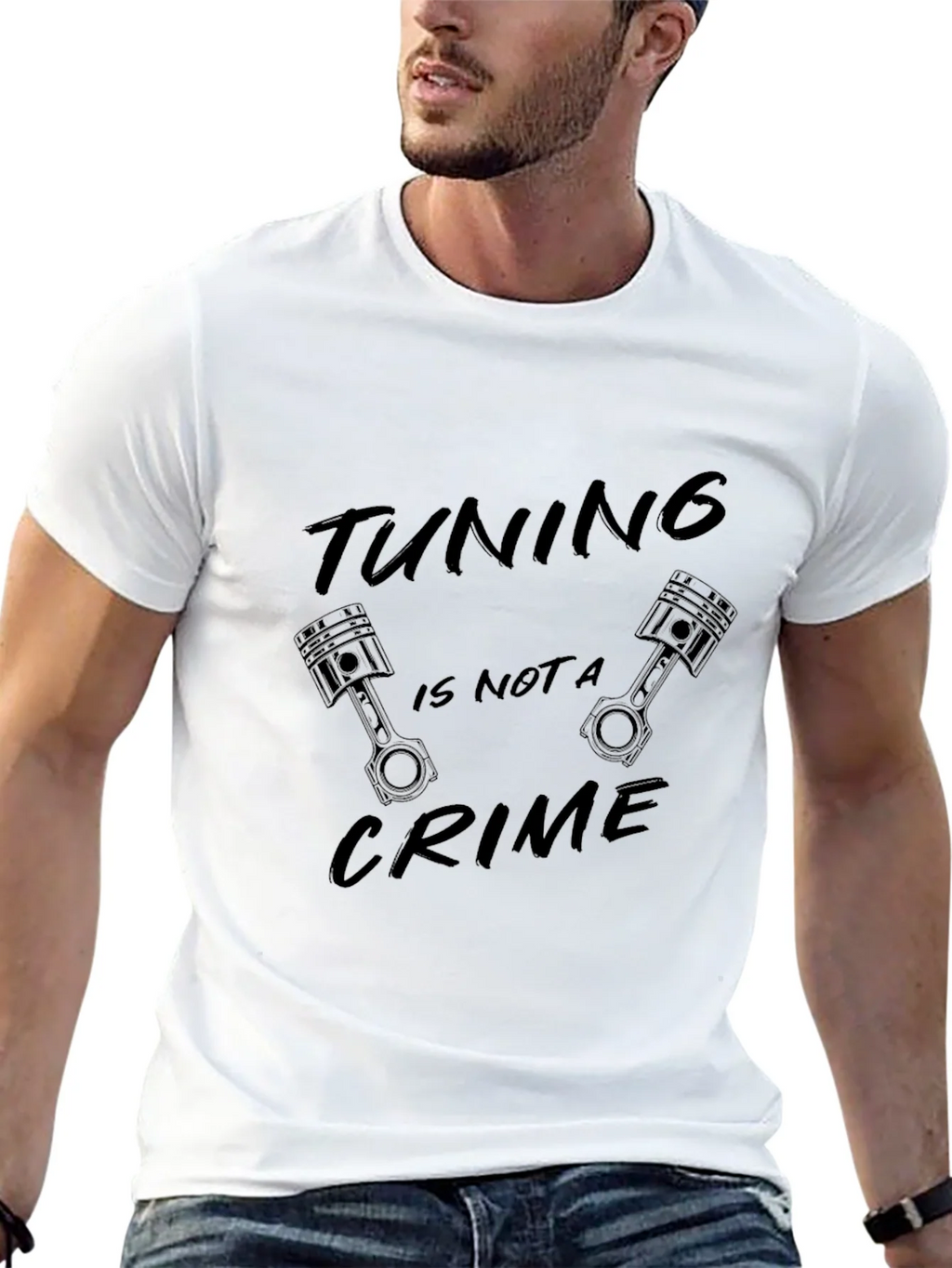 Tuning is Not a Crime Black Graphic T-Shirt product image 12