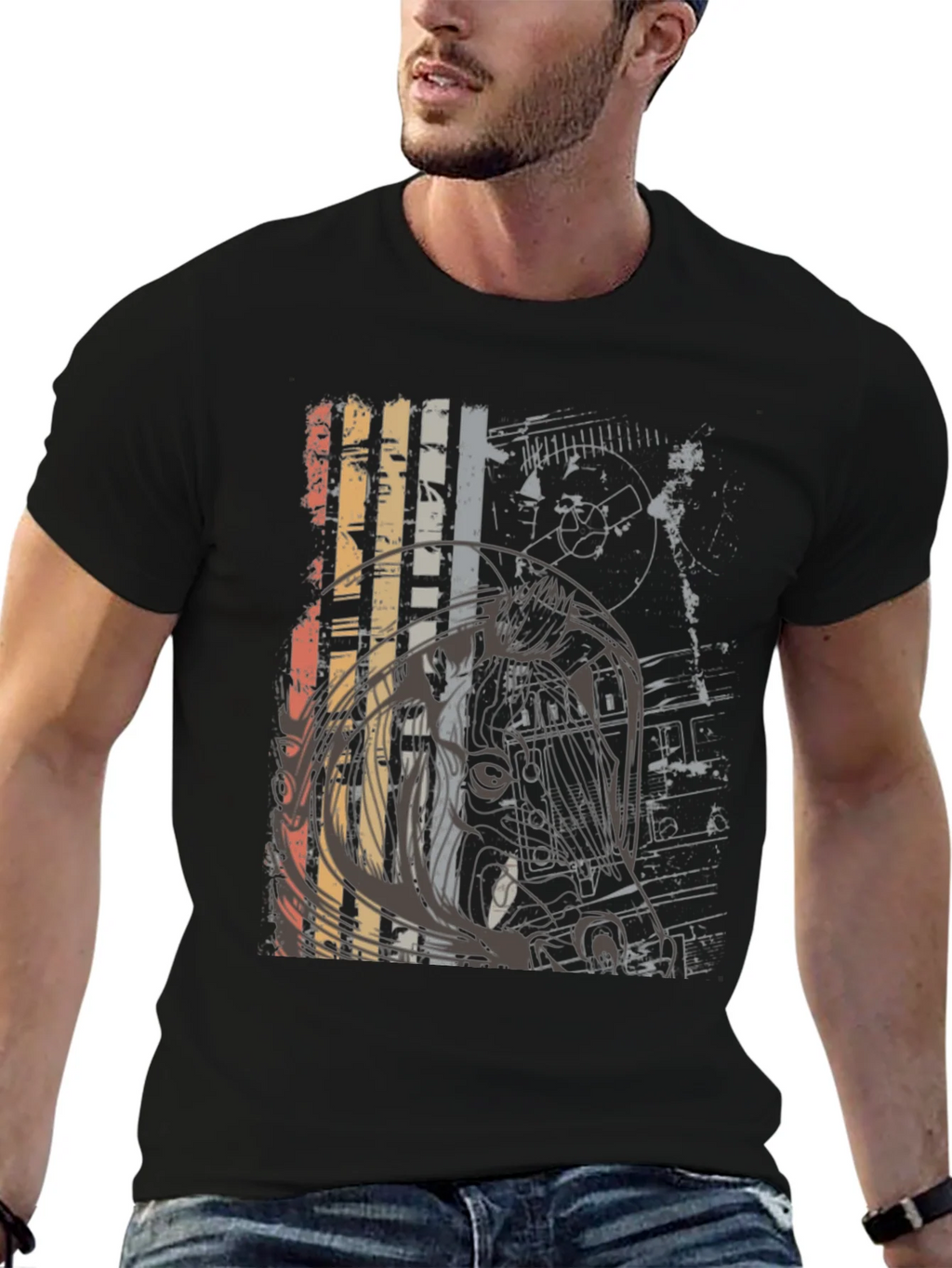 Retro Graphic Print Crew Neck T-Shirt product image 6