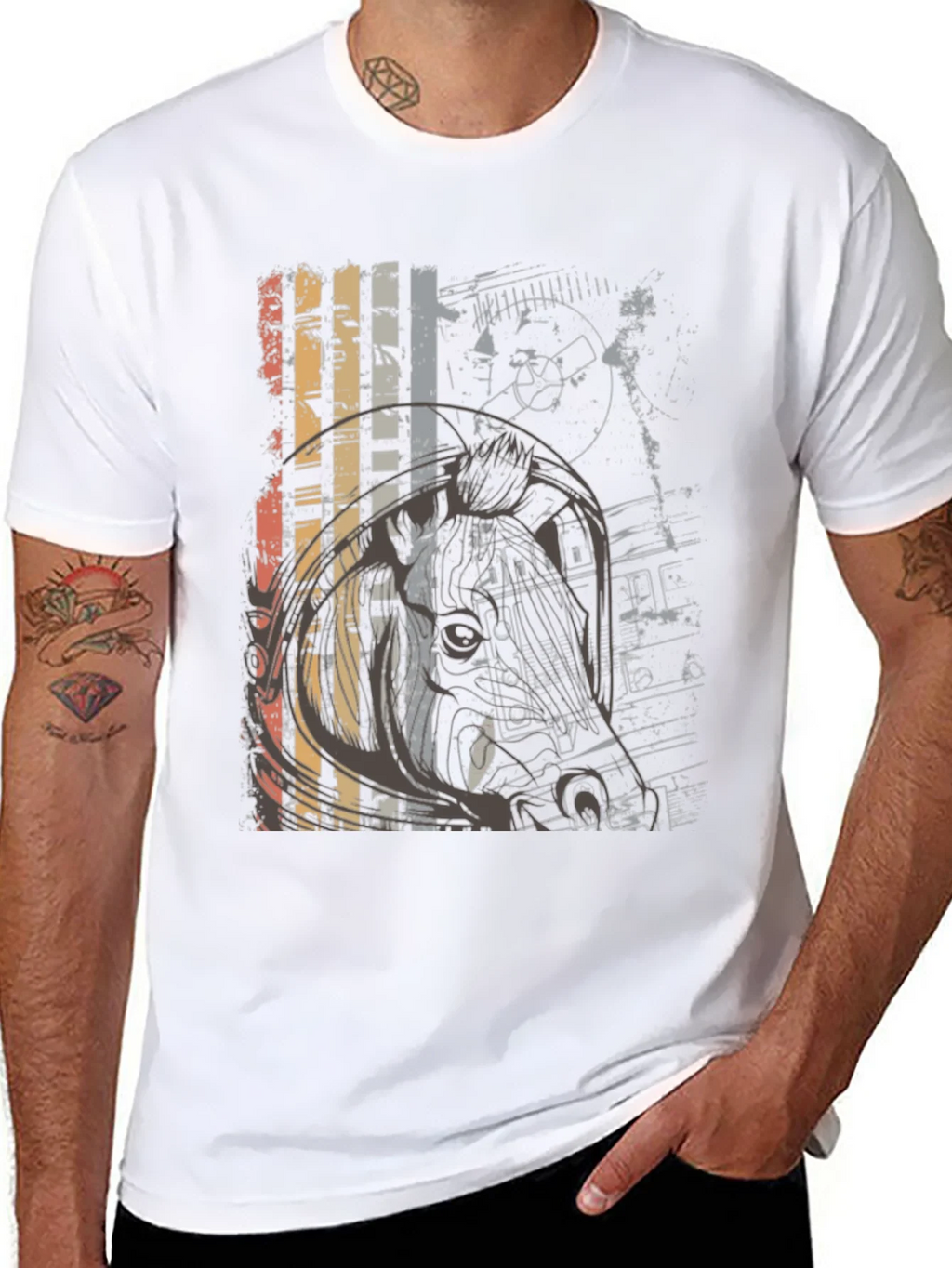 Retro Graphic Print Crew Neck T-Shirt product image 7