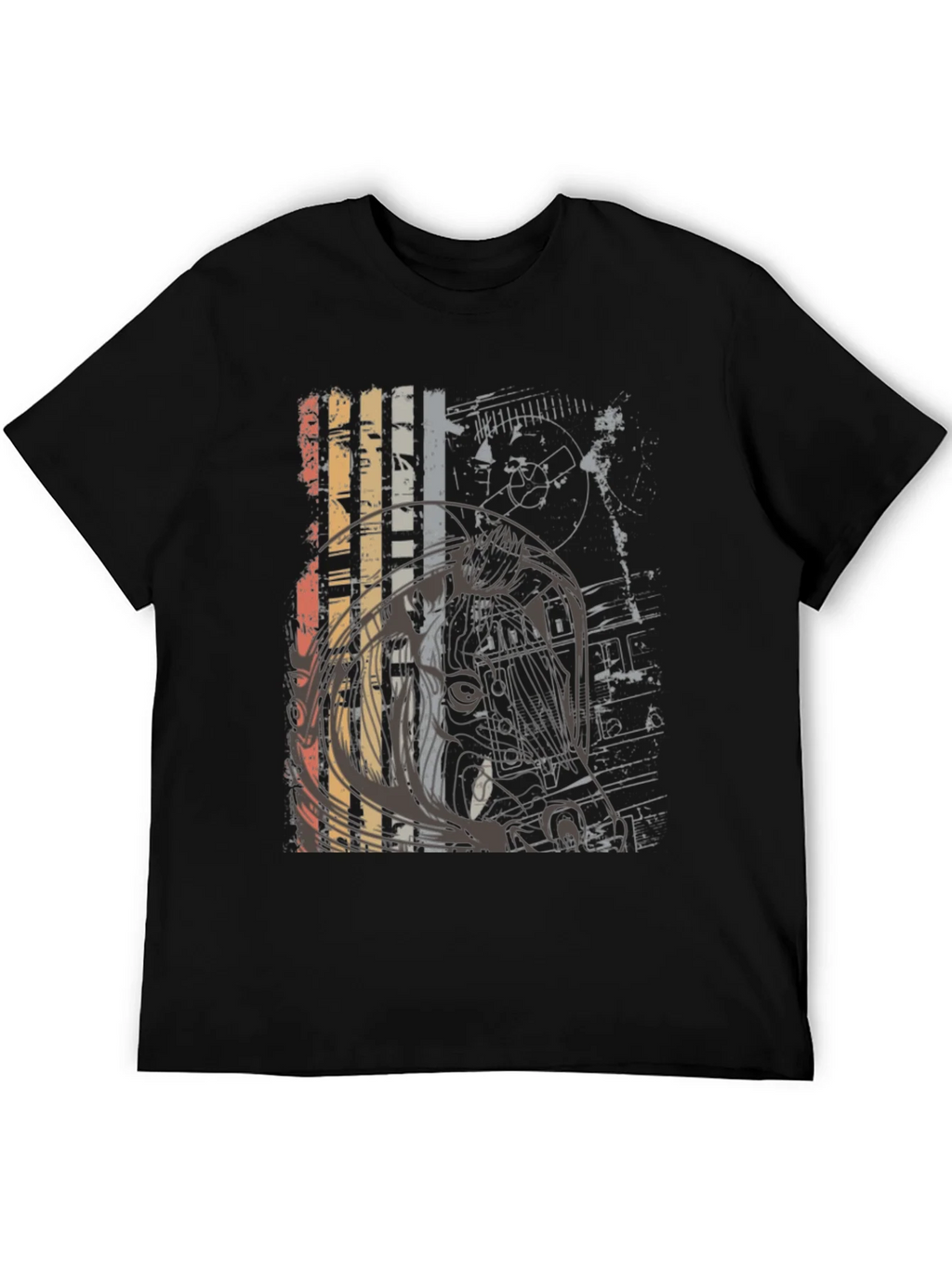 Retro Graphic Print Crew Neck T-Shirt product image 5