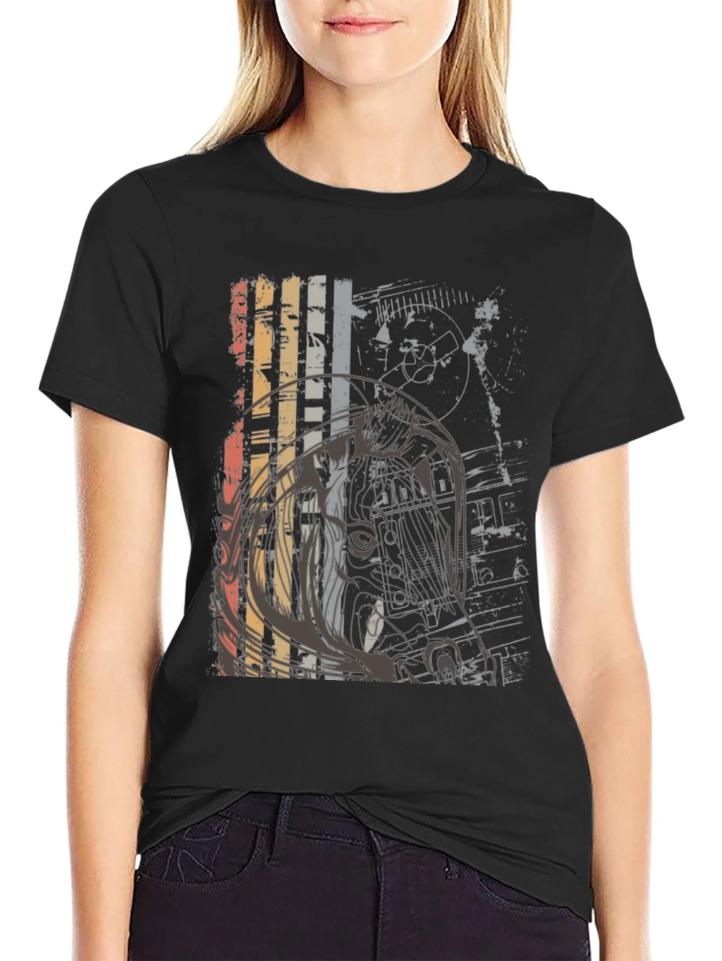 Retro Graphic Print Crew Neck T-Shirt product image 2
