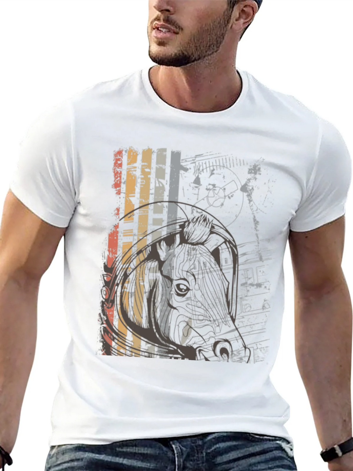 Retro Graphic Print Crew Neck T-Shirt product image 11