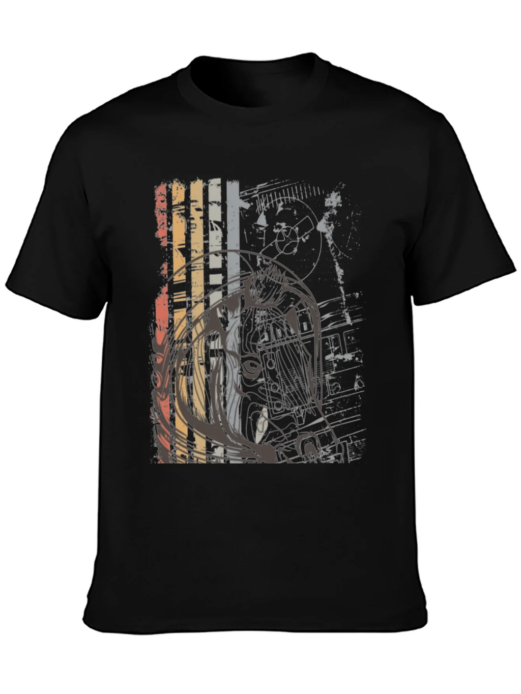 Retro Graphic Print Crew Neck T-Shirt product image 3