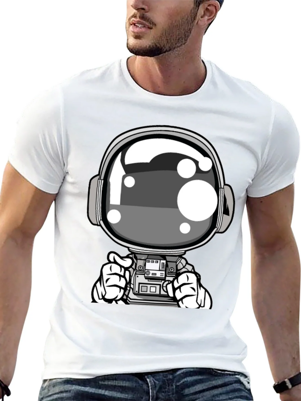Cool Astronaut Graphic Tee - Black Casual T-Shirt product image 12