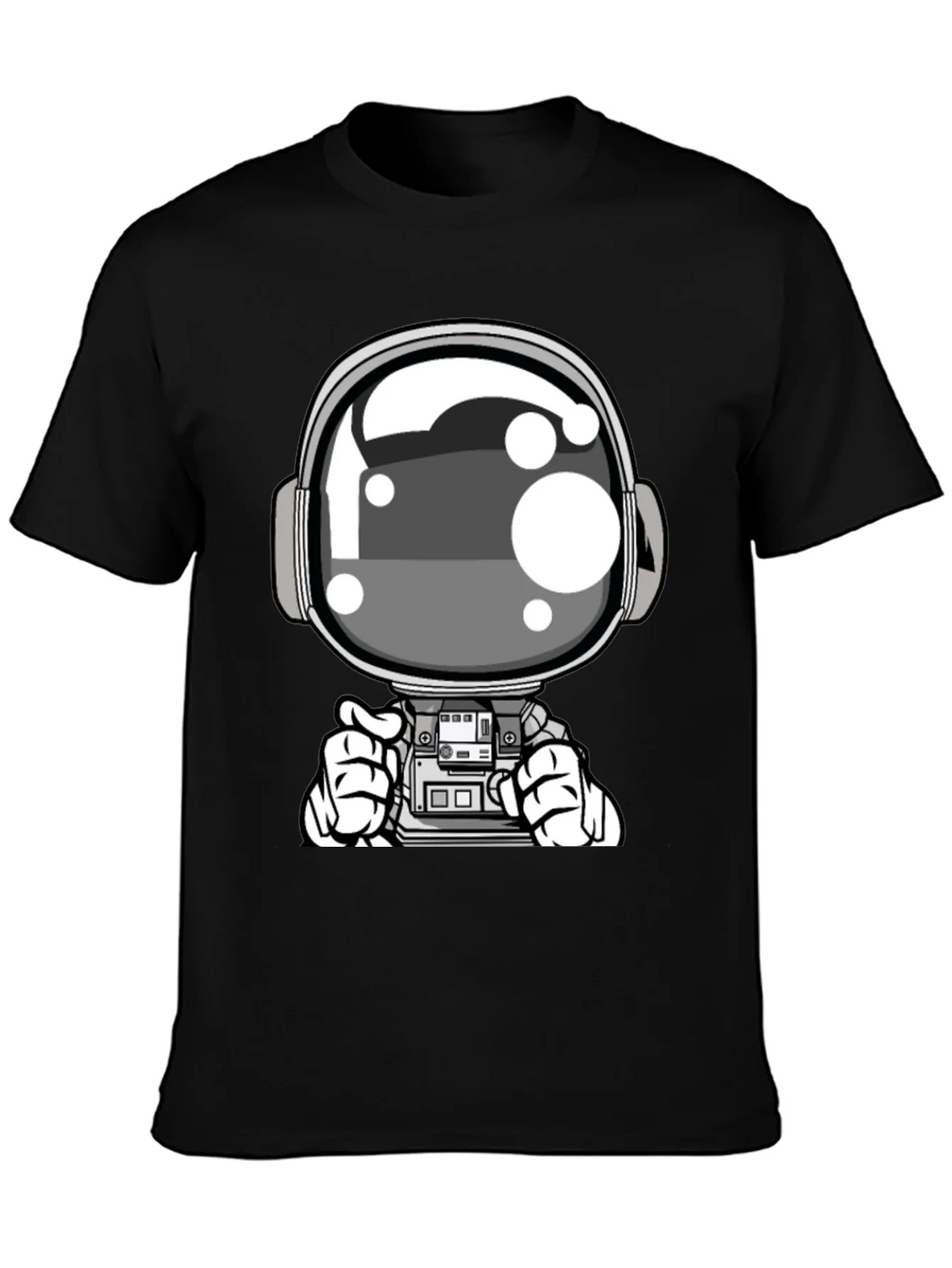 Cool Astronaut Graphic Tee - Black Casual T-Shirt product image 3