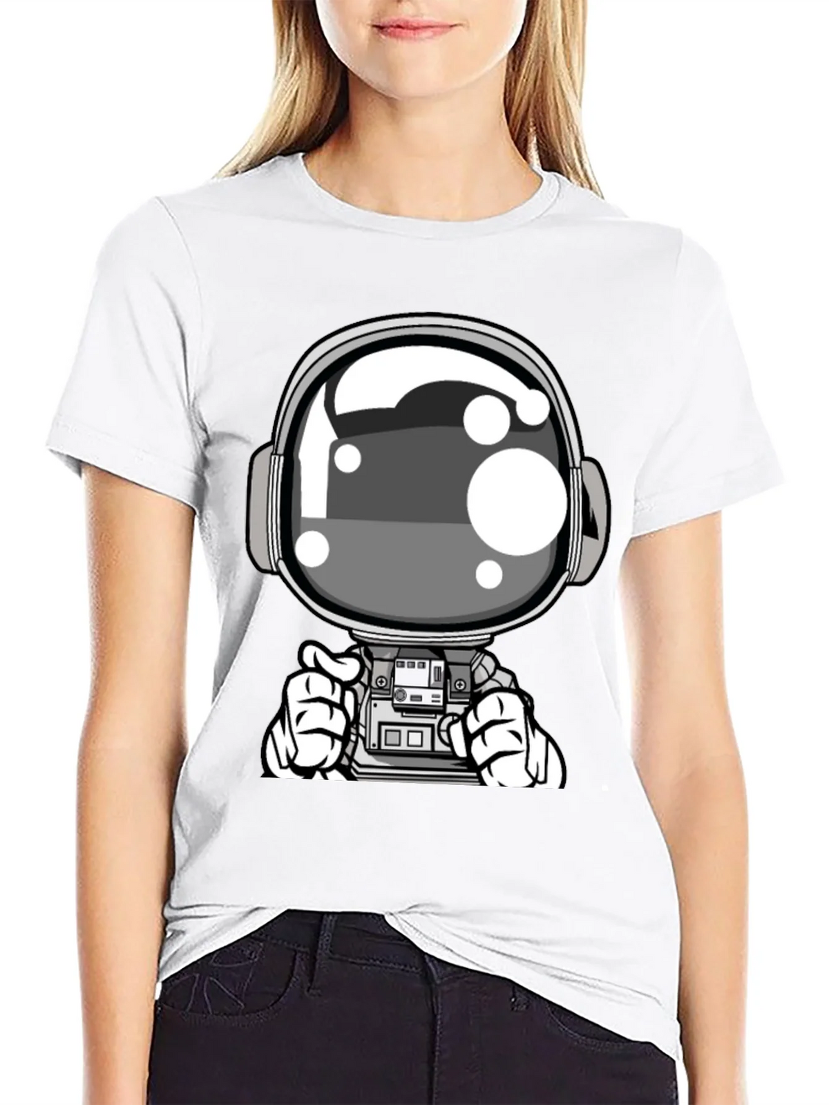 Cool Astronaut Graphic Tee - Black Casual T-Shirt product image 8