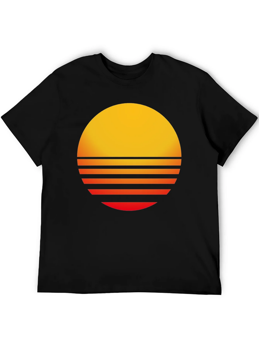 Retro Sunset Graphic Tee - Black Casual T-Shirt product image 5