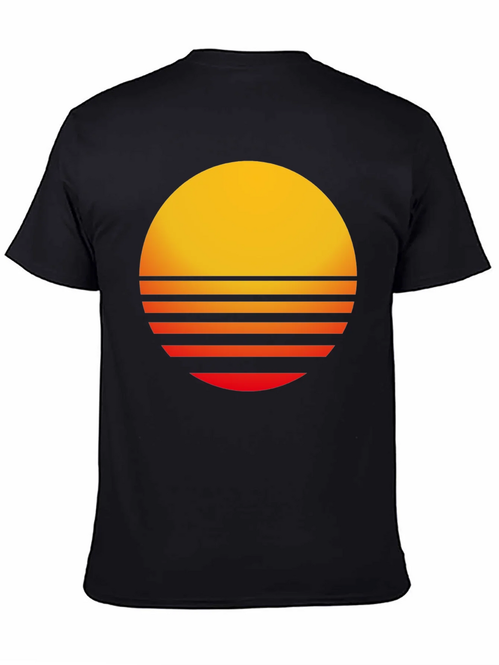 Retro Sunset Graphic Tee - Black Casual T-Shirt product image 4