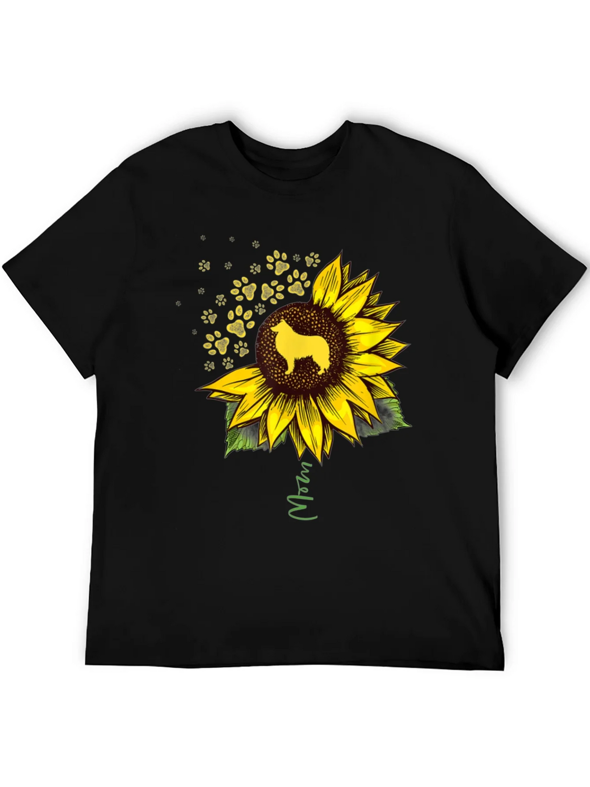 Dog Mom Sunflower Graphic Tee - Black product image 3