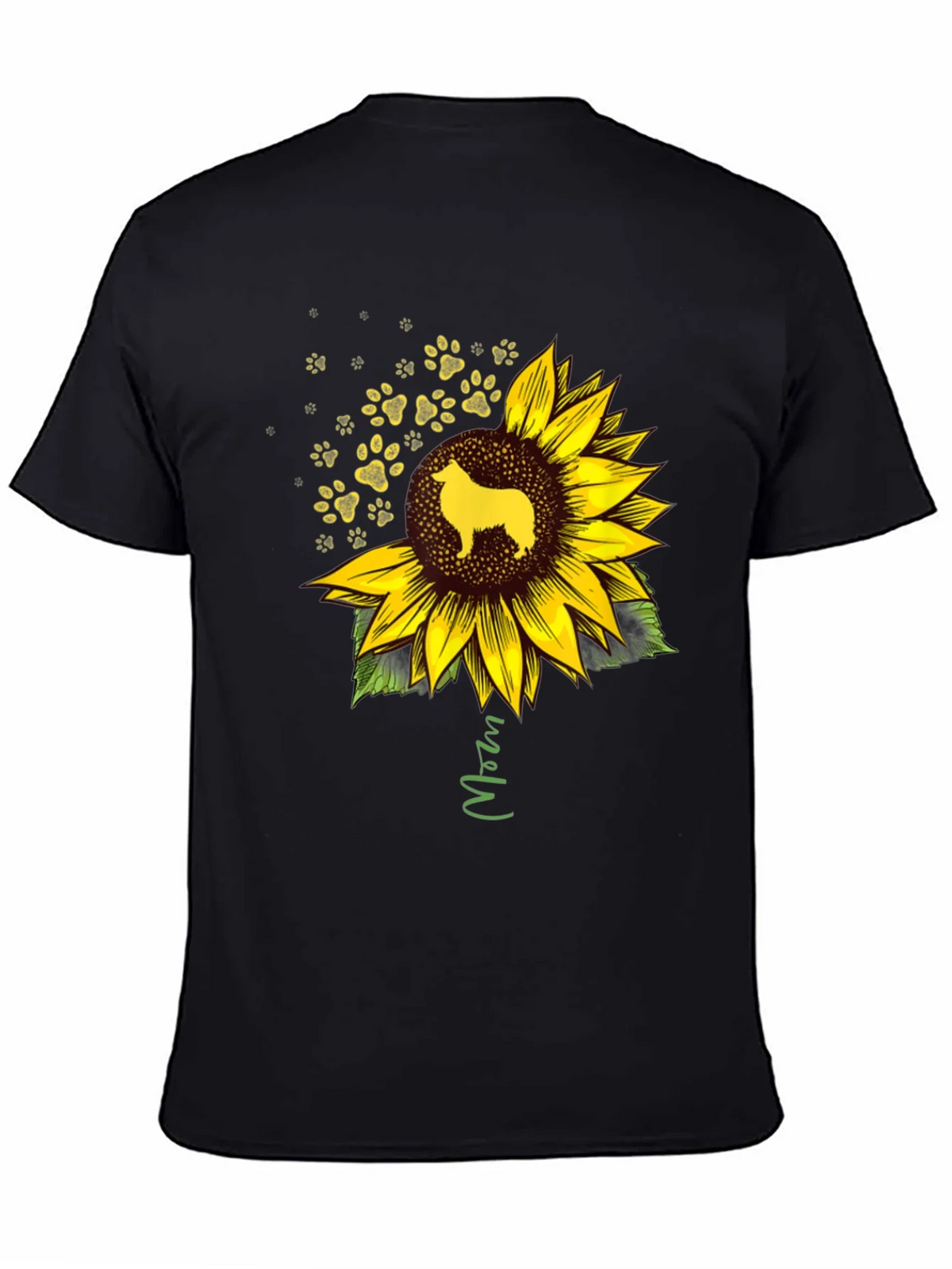 Dog Mom Sunflower Graphic Tee - Black product image 2