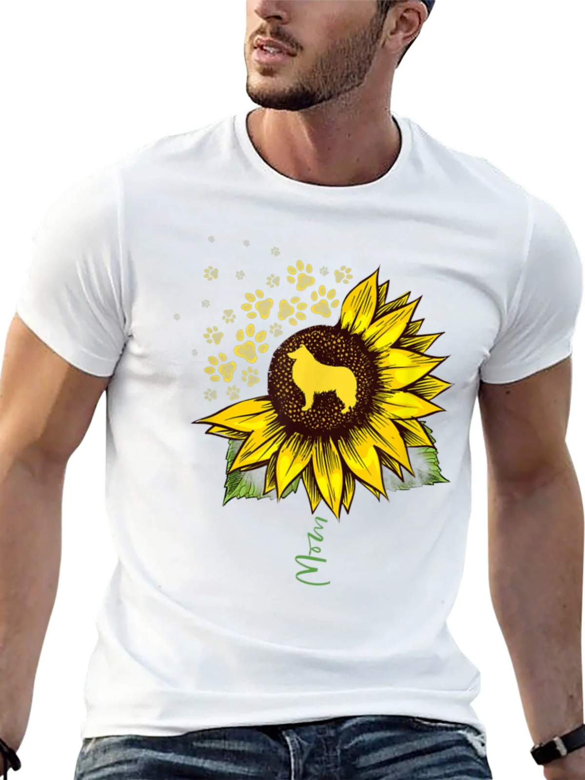 Dog Mom Sunflower Graphic Tee - Black product image 6