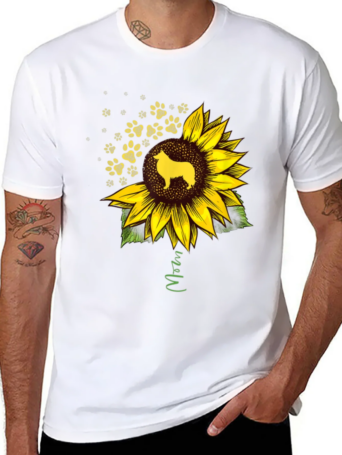 Dog Mom Sunflower Graphic Tee - Black product image 4