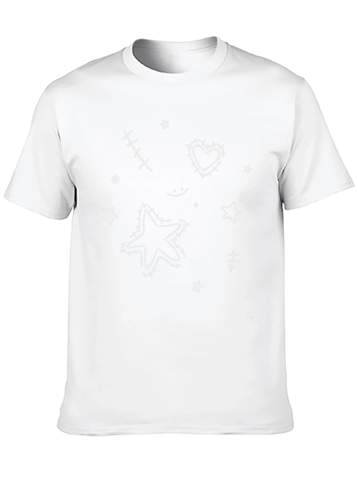 Whimsical Star & Heart Graphic Tee - Black product image 4