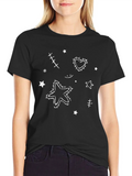 Whimsical Star & Heart Graphic Tee - Black product image 1