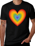 Rainbow Heart Graphic Black T-Shirt product image 1