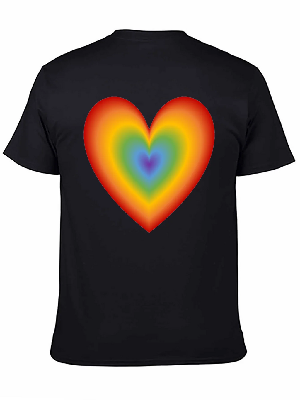 Rainbow Heart Graphic Black T-Shirt product image 4