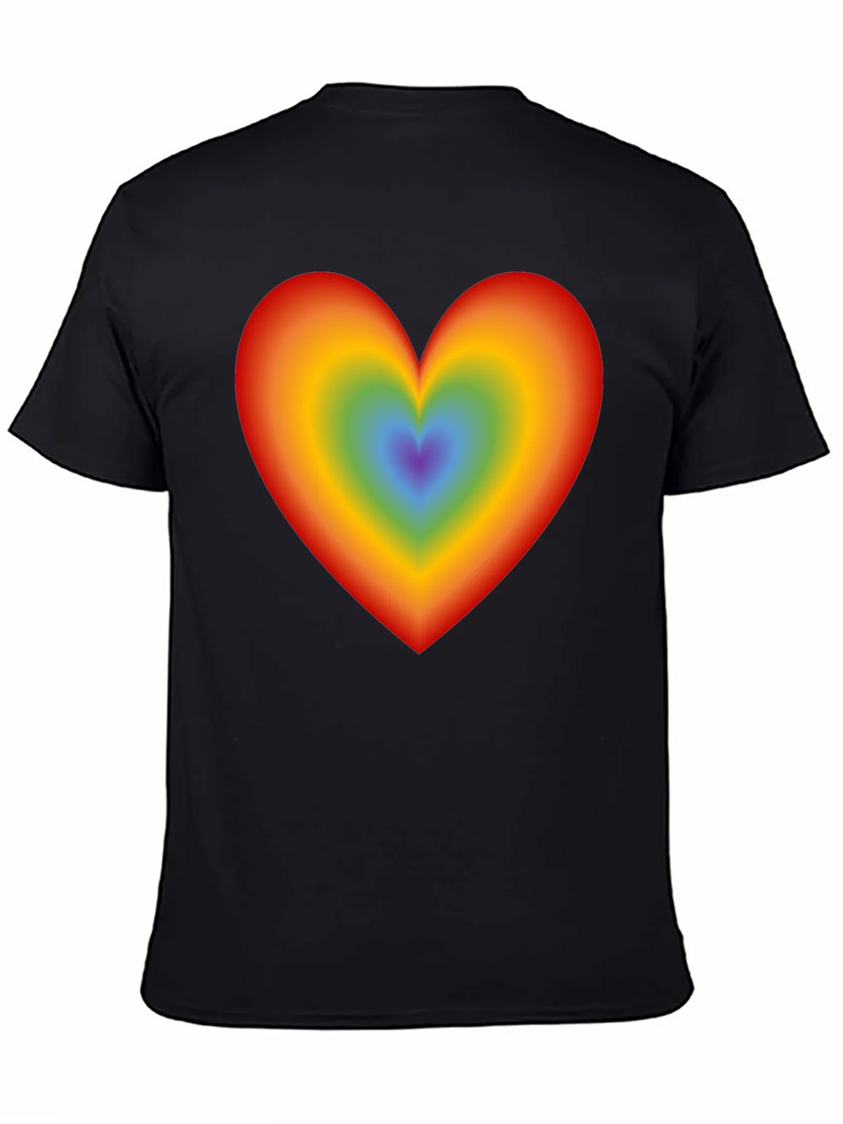 Rainbow Heart Graphic Black T-Shirt product image 4