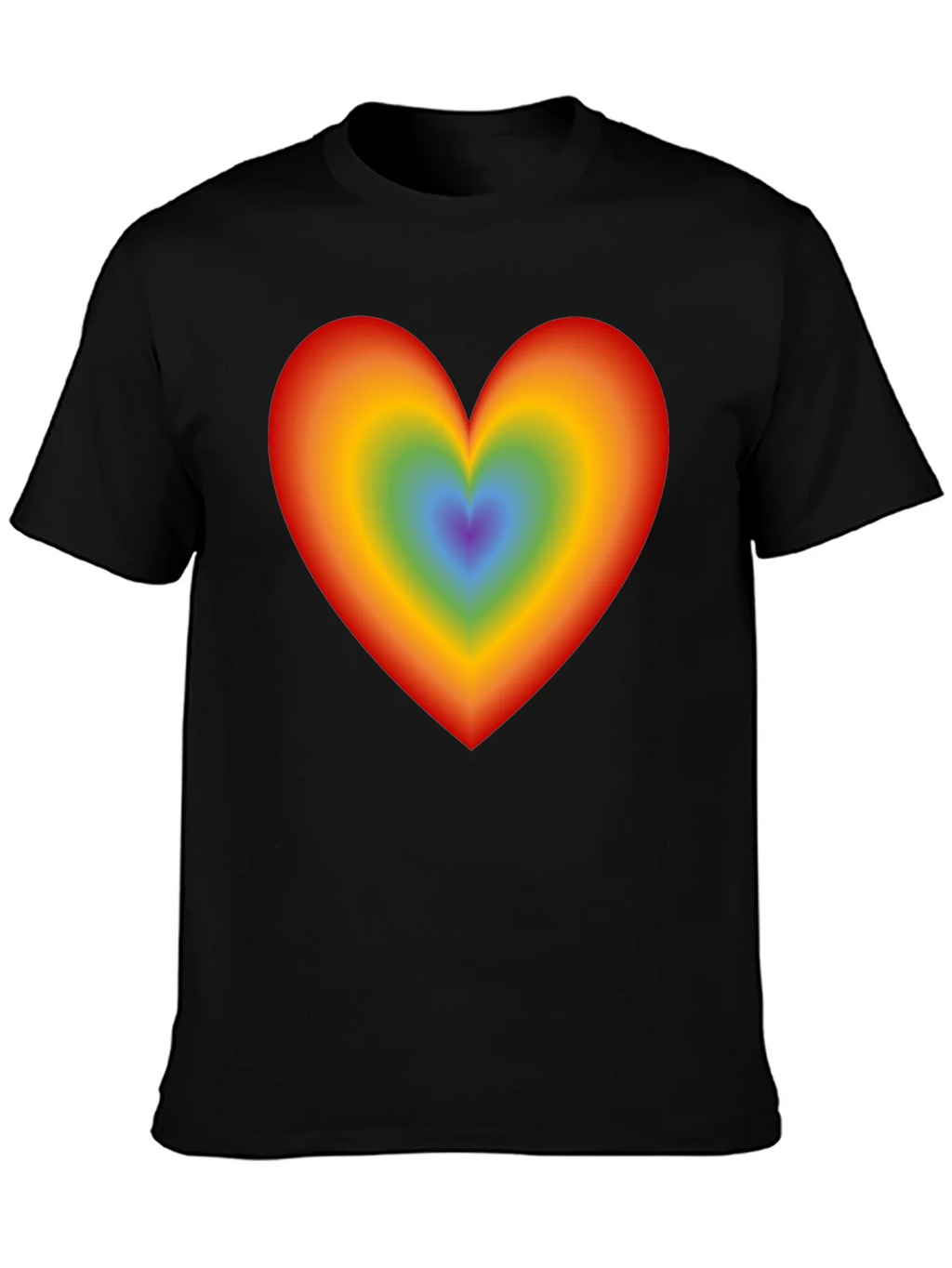 Rainbow Heart Graphic Black T-Shirt product image 3