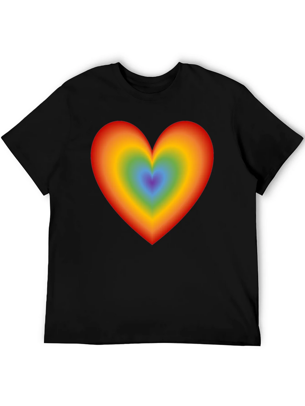 Rainbow Heart Graphic Black T-Shirt product image 5