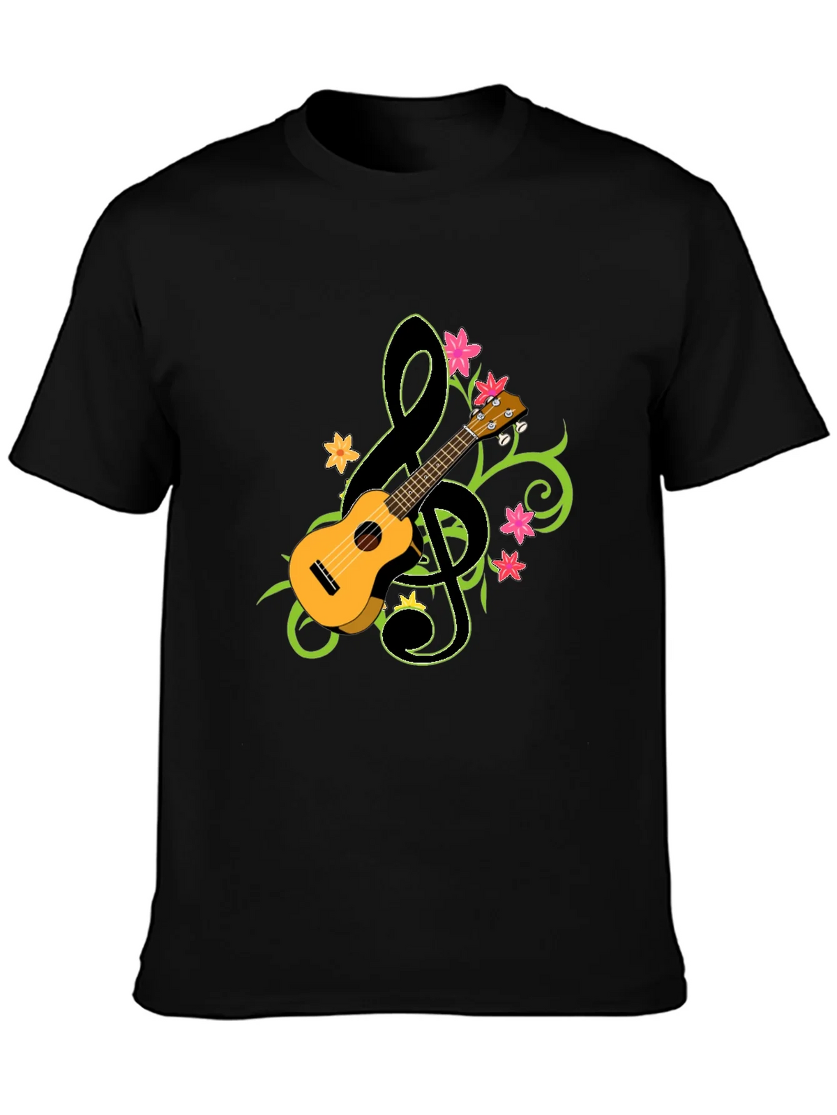 Ukulele Treble Clef Graphic T-Shirt - Musical Style product image 3