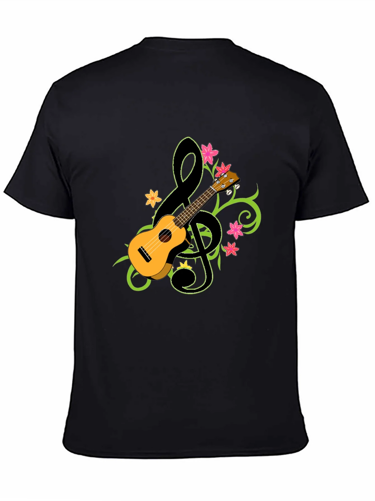 Ukulele Treble Clef Graphic T-Shirt - Musical Style product image 4