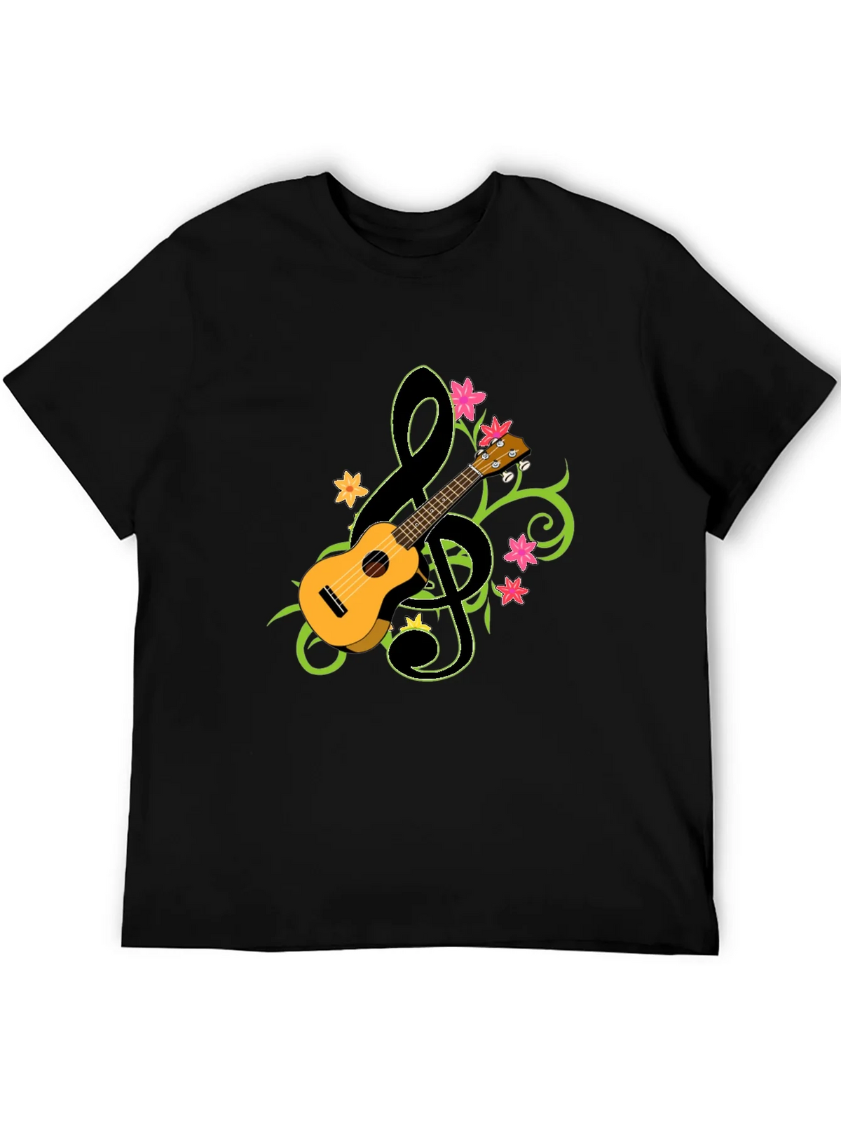 Ukulele Treble Clef Graphic T-Shirt - Musical Style product image 5