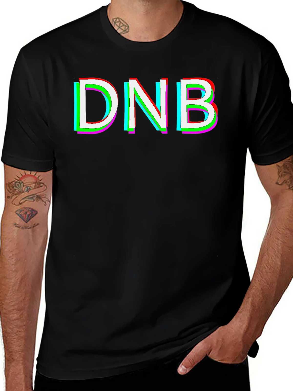 DNB Glitch Graphic T-Shirt - Black product image 1