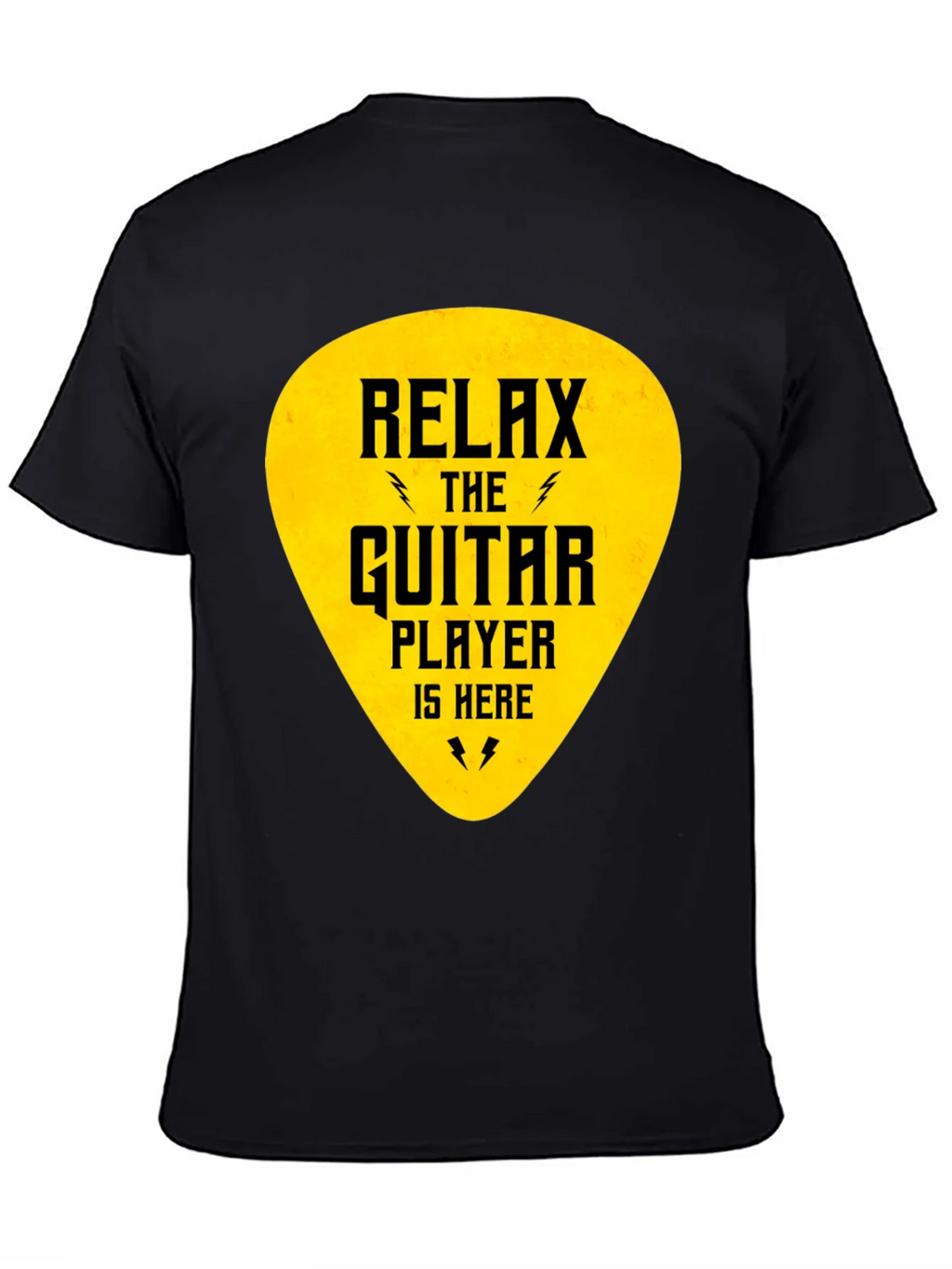 Relax Guitar Player T-Shirt - Black Crew Neck Tee product image 4