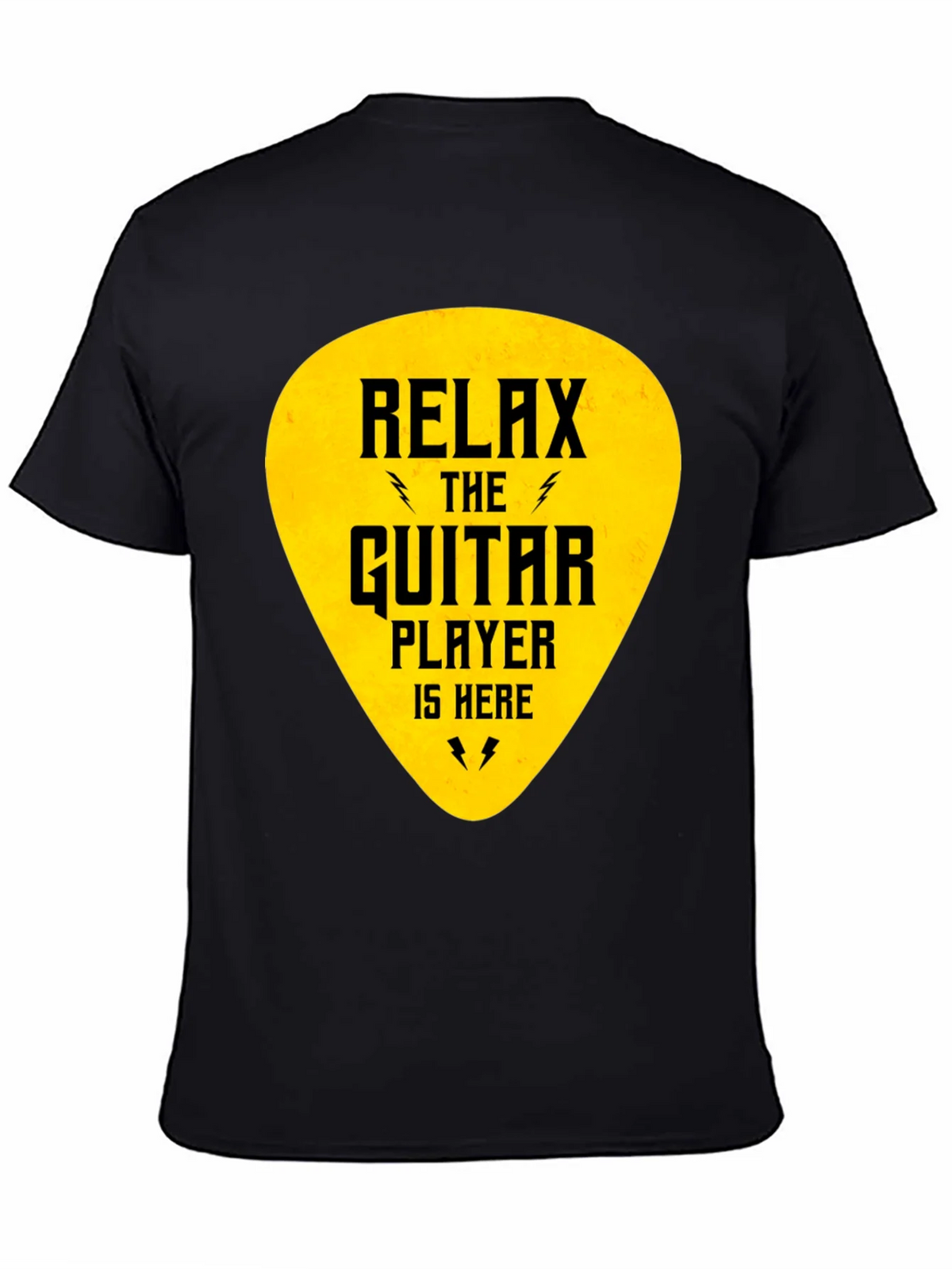 Relax Guitar Player T-Shirt - Black Crew Neck Tee product image 4