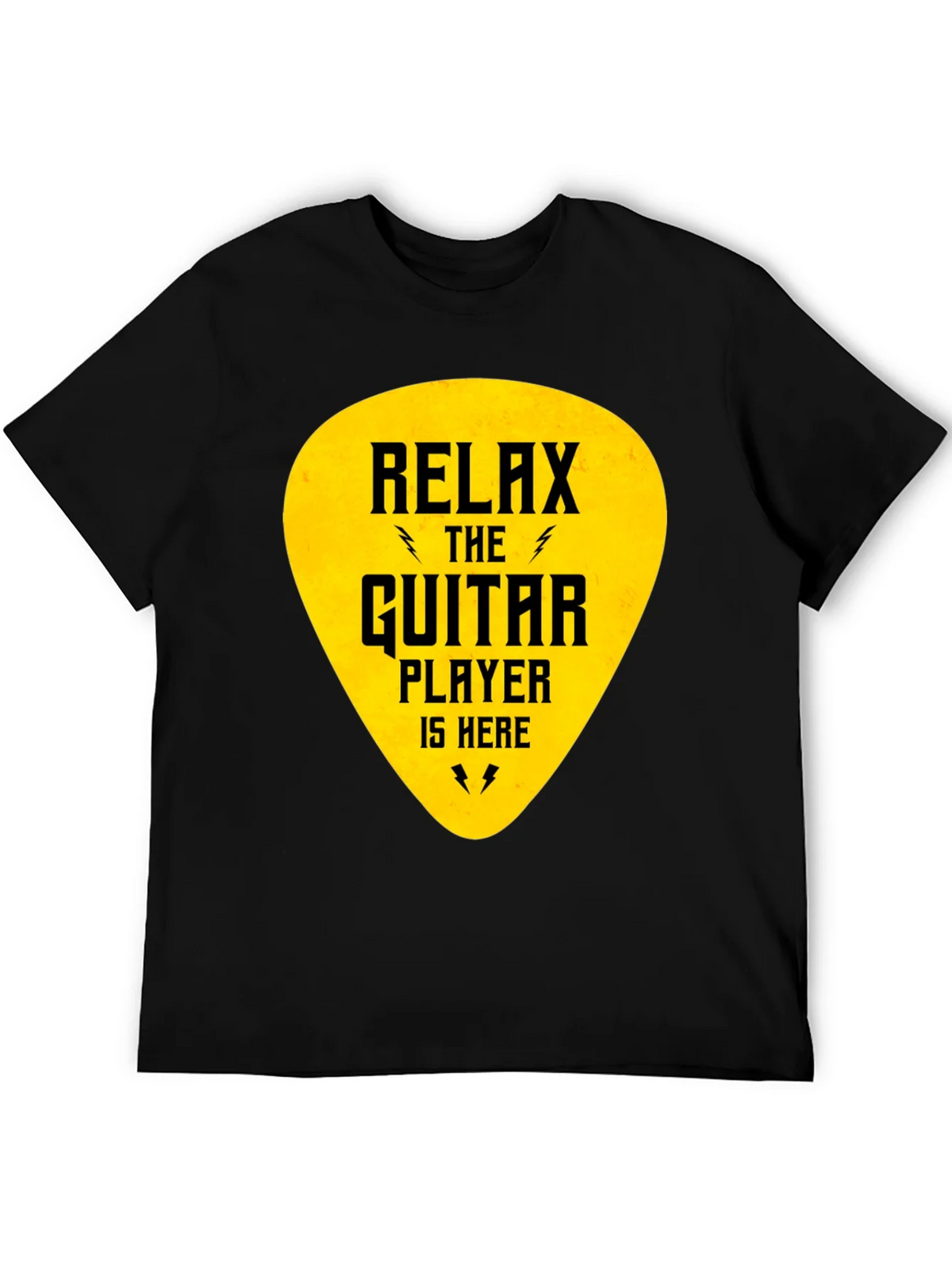 Relax Guitar Player T-Shirt - Black Crew Neck Tee product image 5