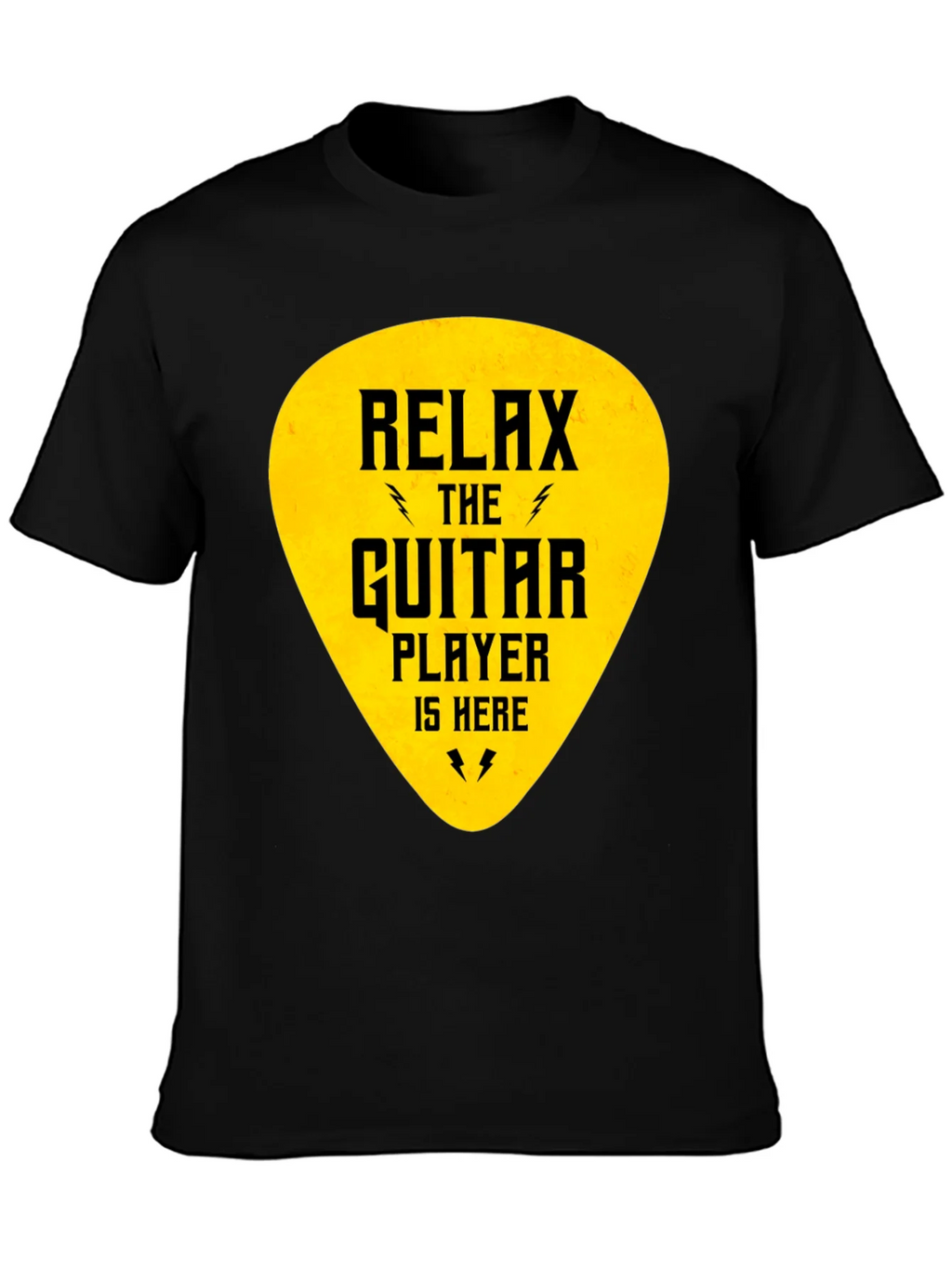 Relax Guitar Player T-Shirt - Black Crew Neck Tee product image 3