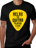 Relax Guitar Player T-Shirt - Black Crew Neck Tee product image 1