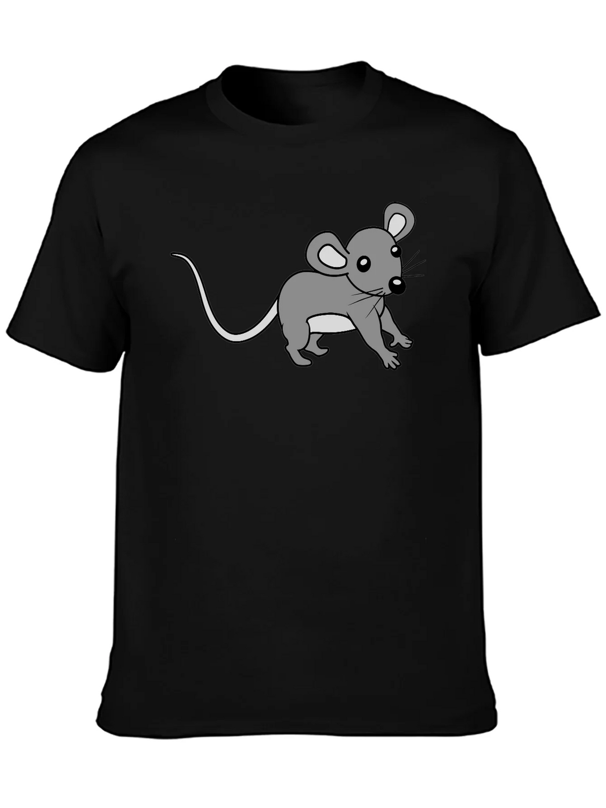 Cute Cartoon Mouse Graphic Print Black Tee product image 3