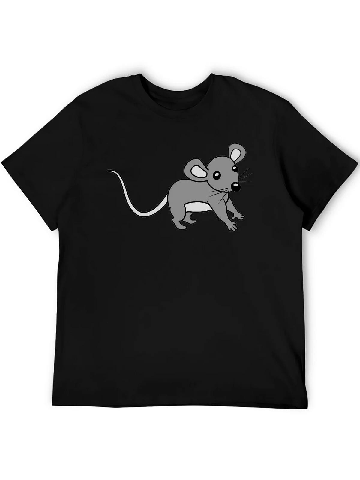 Cute Cartoon Mouse Graphic Print Black Tee product image 5