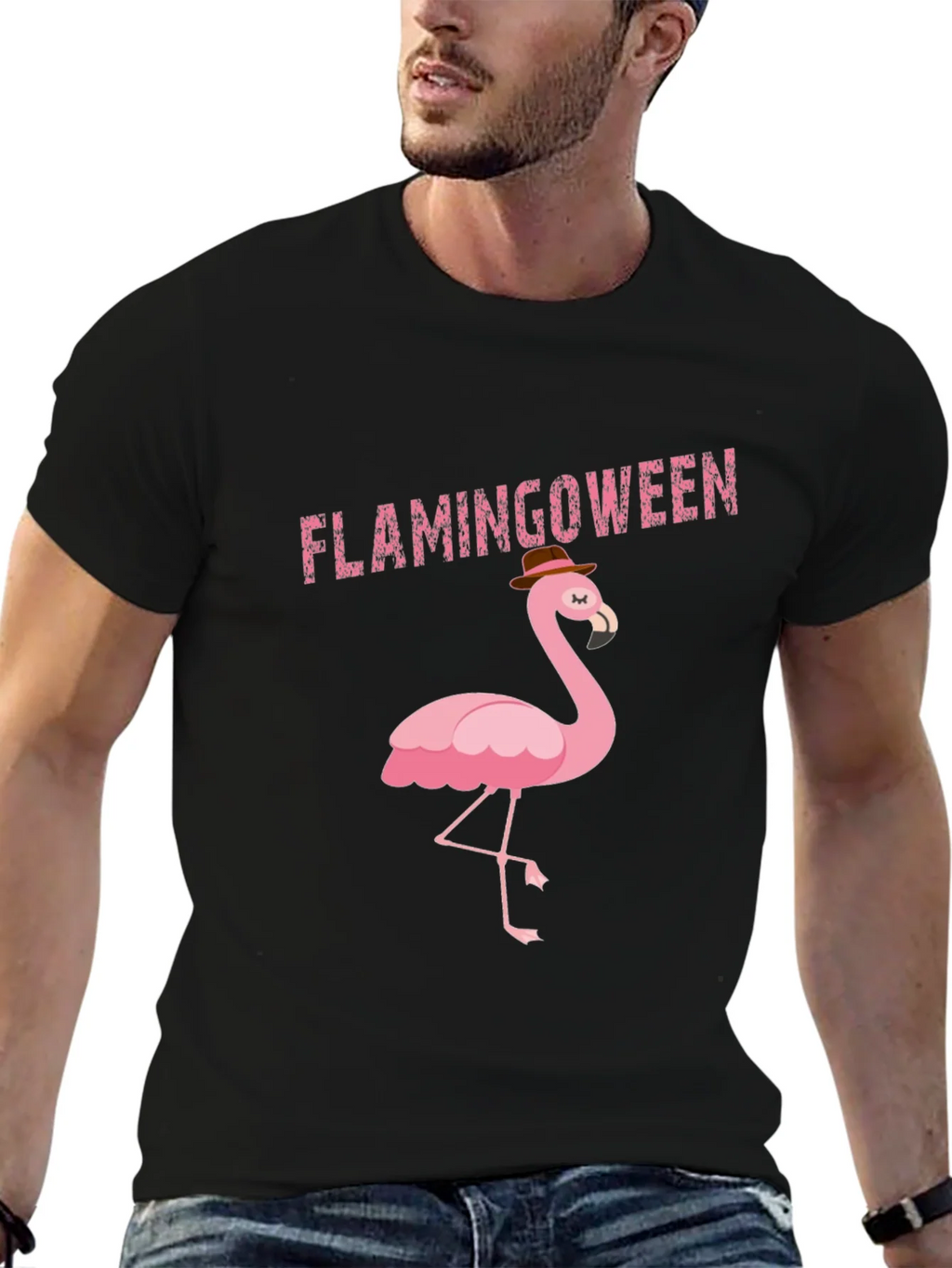 Flamingoween Black T-Shirt - Mens product image 6