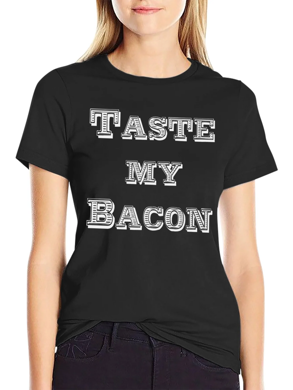Taste My Bacon Black T-Shirt product image 2
