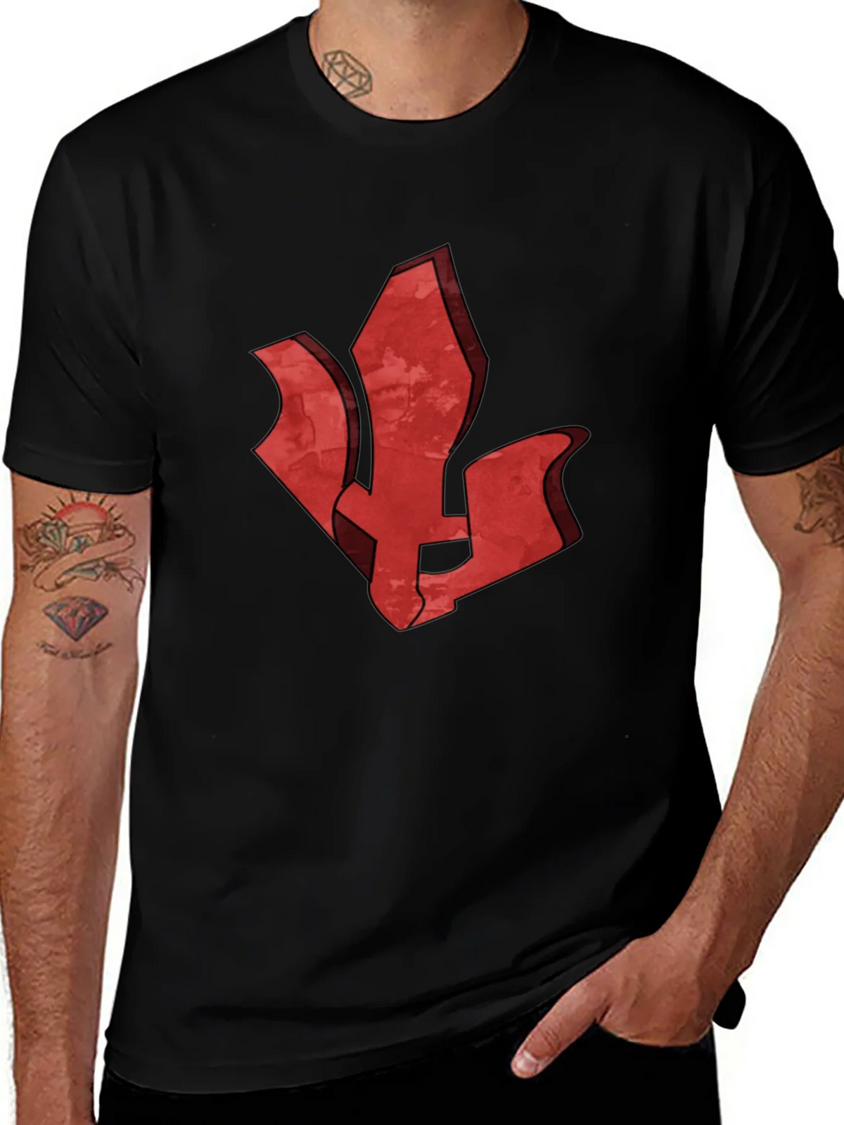 Red Emblem Black T-Shirt - Stylish Graphic Tee product image 1